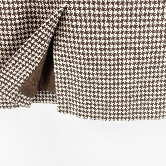 ESCADA Vintage Brown Houndstooth Pencil Mini Skirt - Picture 3 of 7